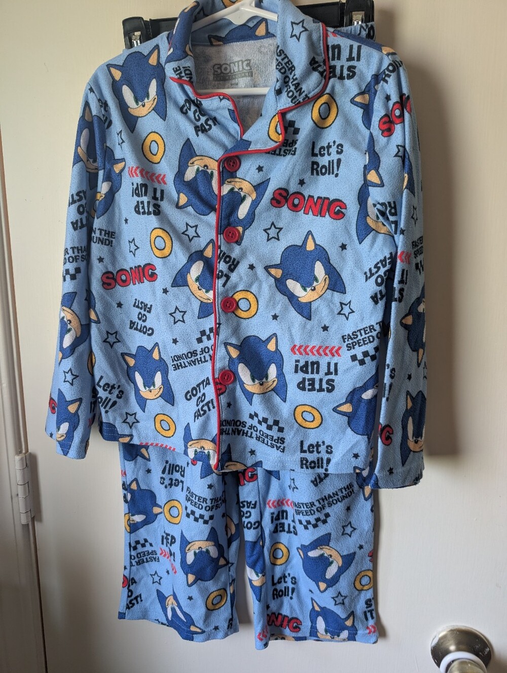 Sonic the Hedgehog Kids Light Blue Fleece Pajama Set